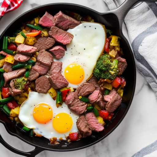 Breakfast Steak and Eggs Skillet - One Pan Recipe