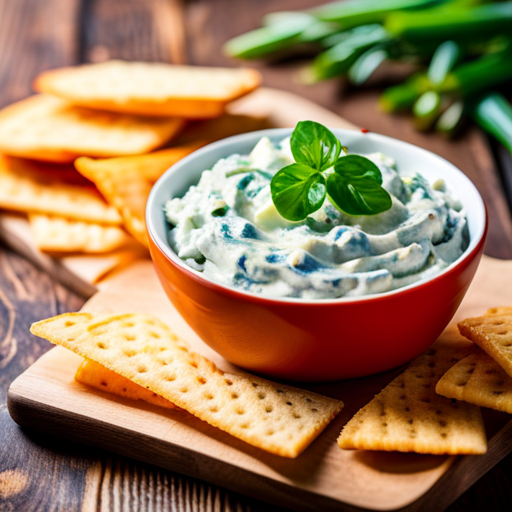 Creamy & Tangy Blue Cheese Dip on a chef's table.