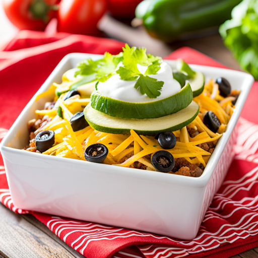 Taco Salad Casserole on a chef's table.